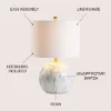 JONATHAN Y Luna Faux Marble Resin LED Table Lamp