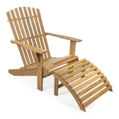 Saranac 2-Piece Traditional Rustic Acacia Wood Adirondack Chair With Detachable Ottoman- JONATHAN Y 24 Saranac 2-Piece Traditional Rustic Acacia Wood Adirondack Chair With Detachable Ottoman- JONATHAN Y -Furniture store GUEST 69ff9478 dd42 4a79 a807 0e2a60a11183