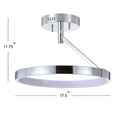 17.5" Metal Owen Dimmable Semi Flush Mount (Includes Energy Efficient Light Bulb) Chrome - JONATHAN Y 3 17.5" Metal Owen Dimmable Semi Flush Mount (Includes Energy Efficient Light Bulb) Chrome - JONATHAN Y - Image 3