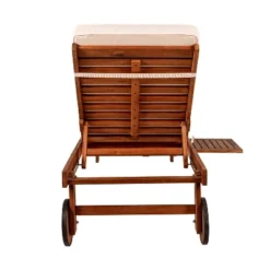 Seabrook 69 X 24 Inch Outdoor Acacia Wood Lounger With Cushion, 5-Position Back, Slide Table & Wheels -JONATHAN Y 18 Seabrook 69 X 24 Inch Outdoor Acacia Wood Lounger With Cushion, 5-Position Back, Slide Table & Wheels -JONATHAN Y -Furniture store GUEST 6a82cb51 54e7 4081 998e f8612ef888cb