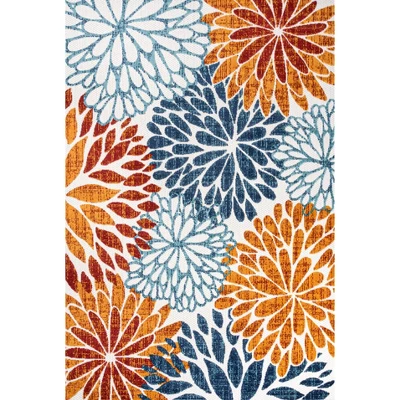 Crisantemo Floral Indoor/Outdoor Area Rug - JONATHAN Y 1 Crisantemo Floral Indoor/Outdoor Area Rug - JONATHAN Y