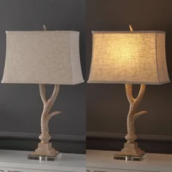 29.5" Antler Rustic Resin/Crystal LED Table Lamp (Includes LED Light Bulb) - JONATHAN Y