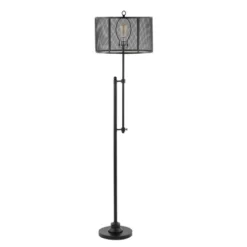 64.5" Noah Modern Industrial Iron Height-Adjustable LED Floor Lamp Black (Includes LED Light Bulb) - JONATHAN Y -Furniture store GUEST 6ce831ed 9b0d 4da7 96d9 4ad16f699a15