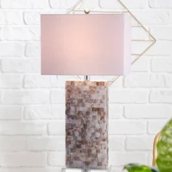 29" Cannon Seashell And Crystal Table Lamp (Includes LED Light Bulb) Beige - JONATHAN Y -Furniture store GUEST 6da98eda 2274 4a0e 92ce 6237fdd13f25