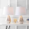 21" (Set Of 2) Isabella Seashell Table Lamp (Includes LED Light Bulb) Natural - JONATHAN Y