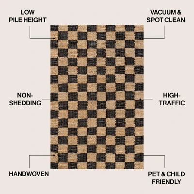 JONATHAN Y Theo Modern Farmhouse Woven Jute Checkerboard Indoor Area Rug 2 JONATHAN Y Theo Modern Farmhouse Woven Jute Checkerboard Indoor Area Rug - Image 2