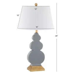 29" Ceramic/Resin Carter Table Lamp (Includes LED Light Bulb) Gray - JONATHAN Y: Modern Linen Shade, UL Listed, E26 Socket -Furniture store GUEST 6e8b23c1 9c94 4181 92ea 0c4a3eff1593