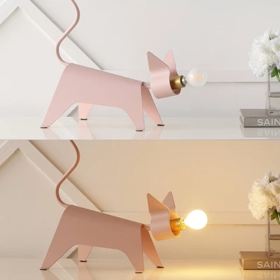 11.75" Penelope Modern Industrial Iron Feline Kids' Lamp (Includes LED Light Bulb) Pink - JONATHAN Y 4 11.75" Penelope Modern Industrial Iron Feline Kids' Lamp (Includes LED Light Bulb) Pink - JONATHAN Y - Image 4