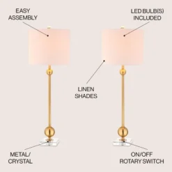 JONATHAN Y Hollis Metal LED Table Lamp
