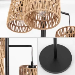 JONATHAN Y Isla 70.75" 3-Light Mid-Century Bohemian Floor Lamp: Rattan Shades, UL Listed, Push Button Switch -Furniture store GUEST 71b6fb2a 417b 4b9f ac3a 73678318de52