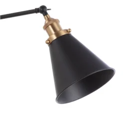 (Set Of 2) 7" LED Rover Adjustable Classic Glam Arm Metal Wall Sconce Black/Brass - JONATHAN Y: ETL Listed, Cone Shade, Hardwired -Furniture store GUEST 73e7801a d319 449c a043 3fbcbec3be7a