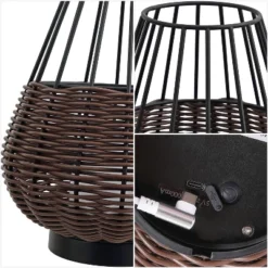 JONATHAN Y Elian 10" Decorative Indoor/Outdoor Faux Wicker Rechargeable/Cordless Dimmable Integrated LED Table Lamp -Furniture store GUEST 748c27f4 7da7 4066 bebc 05f52e71cd1e