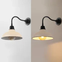 JONATHAN Y Aurora Farmhouse Industrial Indoor/Outdoor Iron LED Gooseneck Arm Outdoor Sconce -Furniture store GUEST 74d9cb07 4f37 4161 9ecc 7d5c16680810