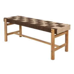 JONATHAN Y Denis 48" 2-Seat Backless 700-Lbs Support Acacia Wood Outdoor Bench With Checkerboard Woven Rope Seat 17 JONATHAN Y Denis 48" 2-Seat Backless 700-Lbs Support Acacia Wood Outdoor Bench With Checkerboard Woven Rope Seat -Furniture store GUEST 751a9931 6a4b 4753 9aa2 d927b016042b