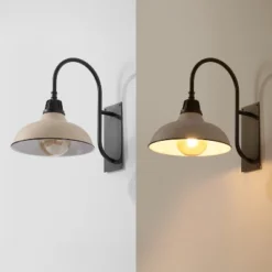 JONATHAN Y Stanley Farmhouse Industrial Indoor/Outdoor Iron LED Gooseneck Arm Outdoor Sconce -Furniture store GUEST 75cc0fb6 b4e7 4b43 889b 2f230ac34873