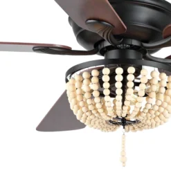 52" Erin LED Ceiling Fan With Wood Beads & Remote, Reversible Blades - JONATHAN Y -Furniture store GUEST 75dde8ea d491 4a82 aed7 87cffeee78c8