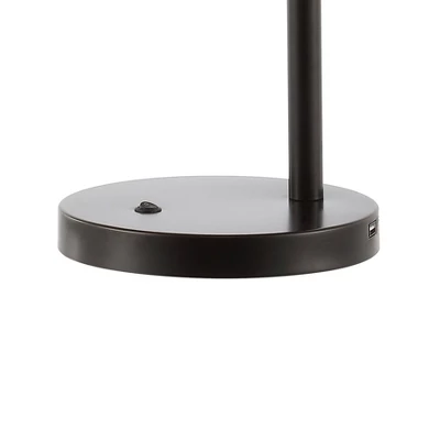 24" Troy Classic Contemporary Iron LED Task Lamp With USB Charging Port Oil Rubbed Bronze (Includes LED Light Bulb) - JONATHAN Y 6 24" Troy Classic Contemporary Iron LED Task Lamp With USB Charging Port Oil Rubbed Bronze (Includes LED Light Bulb) - JONATHAN Y - Image 6