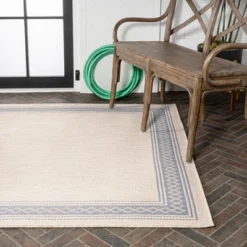 Lucia Classic Diamond Border Indoor/Outdoor Area Rug - JONATHAN Y -Furniture store GUEST 775e9251 4ad1 4be9 a7b2 c7b3f3ac194b