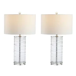 (Set Of 2) 27.5" LED Glass Fused Cylinder Table Lamps - JONATHAN Y 8 (Set Of 2) 27.5" LED Glass Fused Cylinder Table Lamps - JONATHAN Y -Furniture store GUEST 78500e40 2707 4118 861d 12a40914a36f