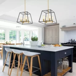 15" 4-Light Lloyd Farmhouse Industrial Iron LED Pendant Black/Brass Gold - JONATHAN Y 14 15" 4-Light Lloyd Farmhouse Industrial Iron LED Pendant Black/Brass Gold - JONATHAN Y -Furniture store GUEST 7a02c31e 3e1e 4bef 8dc4 c65afdf2ab19