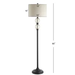60" Glass/Metal January Floor Lamp (Includes LED Light Bulb) Black - JONATHAN Y -Furniture store GUEST 7c07154b ed48 4715 9cef 79b1418d04bd
