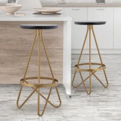 JONATHAN Y Spiroa Modern Industrial Metal Backless Circular Bar Stool -Furniture store GUEST 7c48dac5 b0a5 4324 9e40 66d780cac1ac