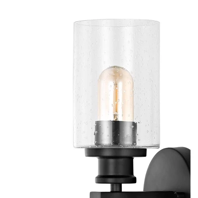 16.5" LED 2-Light Jules Edison Cylinder Iron/Seeded Glass Contemporary Wall Sconce Black - JONATHAN Y: UL Listed, Modern Vanity Lighting 5 16.5" LED 2-Light Jules Edison Cylinder Iron/Seeded Glass Contemporary Wall Sconce Black - JONATHAN Y: UL Listed, Modern Vanity Lighting - Image 5
