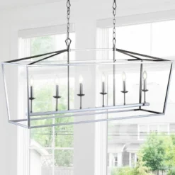 49" LED Metal Pagoda Linear Lantern Pendant - Jonathan Y -Furniture store GUEST 7d6da801 899e 420e bb4a 0051e77fd70f