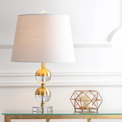 23" Jules Crystal Mini Table Lamp (Includes LED Light Bulb) Brass - Jonathan Y 1 23" Jules Crystal Mini Table Lamp (Includes LED Light Bulb) Brass - Jonathan Y
