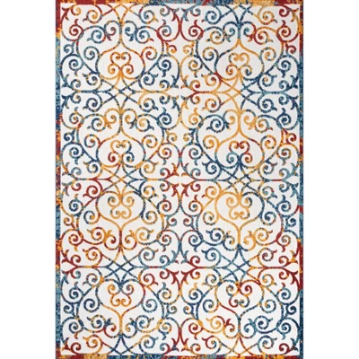 Atrani Scroll Trellis Indoor/Outdoor Area Rug - JONATHAN Y 1 Atrani Scroll Trellis Indoor/Outdoor Area Rug - JONATHAN Y