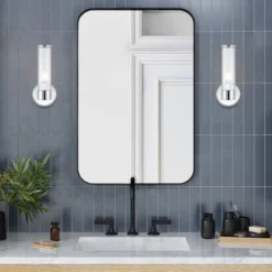 6" LED 1-Light Cecil Tall Cylinder Striped Glass Mid-Century Wall Sconce Chrome - JONATHAN Y: Adjustable, UL Listed, Eco-Friendly -Furniture store GUEST 7fe9cc1e 0386 4dc6 ab10 23f2e33f8df3