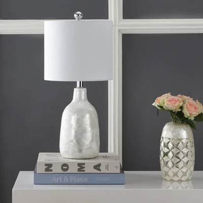 21" Lucille Seashell Table Lamp (Includes LED Light Bulb) Pearl White - JONATHAN Y 2 21" Lucille Seashell Table Lamp (Includes LED Light Bulb) Pearl White - JONATHAN Y - Image 2