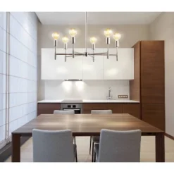 17.75" Adjustable Height Metal Turing Pendant (Includes Energy Efficient Light Bulb) Chrome - JONATHAN Y -Furniture store GUEST 8095d9f0 7413 4ba9 8337 13105872452a