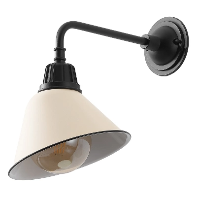 JONATHAN Y Croydon Farmhouse Industrial Indoor/Outdoor Iron LED Gooseneck Arm Outdoor Sconce 6 JONATHAN Y Croydon Farmhouse Industrial Indoor/Outdoor Iron LED Gooseneck Arm Outdoor Sconce - Image 6