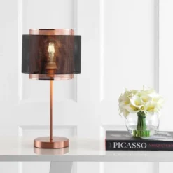 19.7" Tribeca Metal Table Lamp (Includes LED Light Bulb) Copper - JONATHAN Y