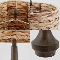 Set Of 2 21" Theodore Rustic Farmhouse Handwoven Rattan/Resin Table Lamps (Includes LED Light Bulb) Brown Wood Finish - JONATHAN Y: Boho Style -Furniture store GUEST 82fba5b5 8818 4f14 aebc 5b7e4e543cf3