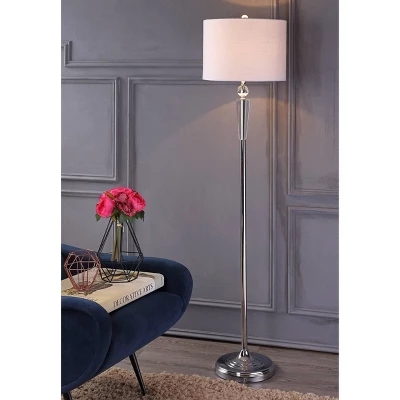 59.5" Crystal Reese Floor Lamp (Includes LED Light Bulb) Silver - JONATHAN Y 1 59.5" Crystal Reese Floor Lamp (Includes LED Light Bulb) Silver - JONATHAN Y