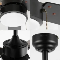 JONATHAN Y Blair 42" 1-Light 3-Speed Iron Adjustable Integrated LED Ceiling Fan With Pull Chains: Plywood Blades, Reversible Motor -Furniture store GUEST 83cfe738 91cb 43d0 ba74 5fb16cb69fe7