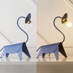16" Bradley Modern Industrial Iron Brachiosaurus Kids' Lamp (Includes LED Light Bulb) Blue - JONATHAN Y -Furniture store GUEST 85844f95 6580 4a5b aad6 b92b6164ad4f