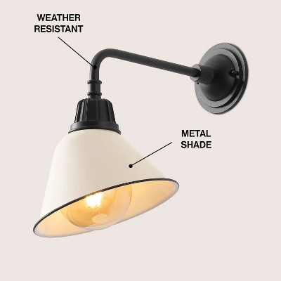 JONATHAN Y Croydon Farmhouse Industrial Indoor/Outdoor Iron LED Gooseneck Arm Outdoor Sconce 2 JONATHAN Y Croydon Farmhouse Industrial Indoor/Outdoor Iron LED Gooseneck Arm Outdoor Sconce - Image 2