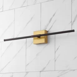 28" Makena Dimmable Integrated LED Modern Metal Wall Sconce Oil Rubbed Bronze/Brass Gold - JONATHAN Y 14 28" Makena Dimmable Integrated LED Modern Metal Wall Sconce Oil Rubbed Bronze/Brass Gold - JONATHAN Y -Furniture store GUEST 8840185d 34cc 4ffa 9701 83e61ead7cf1