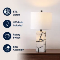 JONATHAN Y Elizabeth Contemporary Coastal Alabaster LED Table Lamp With Body Night Light -Furniture store GUEST 88e14bf0 8917 4d44 b4cc b45e2f381e4b