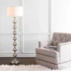 60.5" Glass/Metal Oslo Floor Lamp (Includes LED Light Bulb) Silver - JONATHAN Y