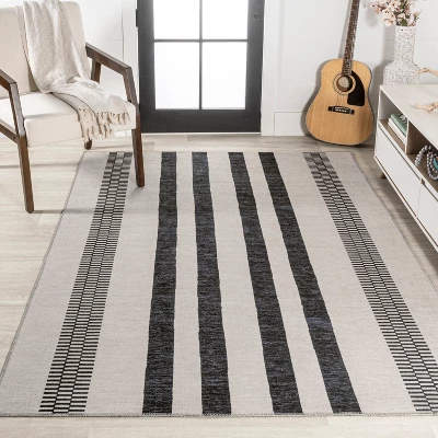 Vichy Geometric Striped Machine-Washable Indoor Area Rug - JONATHAN Y 5 Vichy Geometric Striped Machine-Washable Indoor Area Rug - JONATHAN Y - Image 5