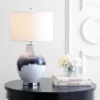27" Glass/Metal Mia Table Lamp (Includes LED Light Bulb) Blue - JONATHAN Y