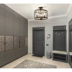 15" Eleanor Metal LED Semi Flush Mount Ceiling Light Black (Includes Energy Efficient Light Bulb) - JONATHAN Y -Furniture store GUEST 8b608e10 e7dc 45d0 b225 9acae3447044