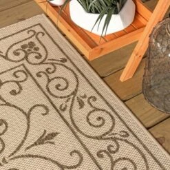Charleston Vintage Filigree Textured Weave Indoor/Outdoor Area Rug - JONATHAN Y -Furniture store GUEST 8c036560 4d78 46f5 ba7e c57b2c2dd6f5