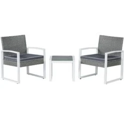 Selby 3-Piece Modern Coastal Faux Wicker Conversation Outdoor Patio Set - JONATHAN Y -Furniture store GUEST 8d091fd1 5a28 4e3b 80eb 82b510411c80
