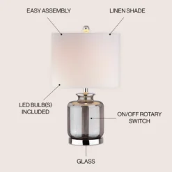 JONATHAN Y Marsh Glass LED Table Lamp