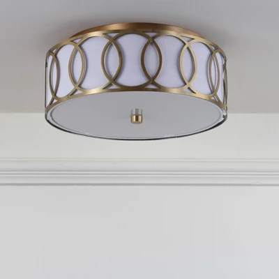 12.25" Metal Aria Flush Mount (Includes LED Light Bulb) - JONATHAN Y 2 12.25" Metal Aria Flush Mount (Includes LED Light Bulb) - JONATHAN Y - Image 2